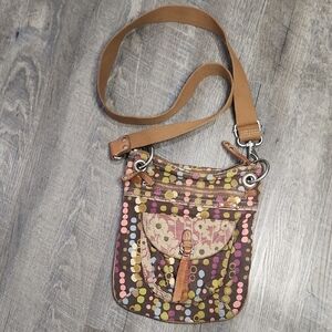 Fossil Multicolor Polka Dot Crossbody Bag